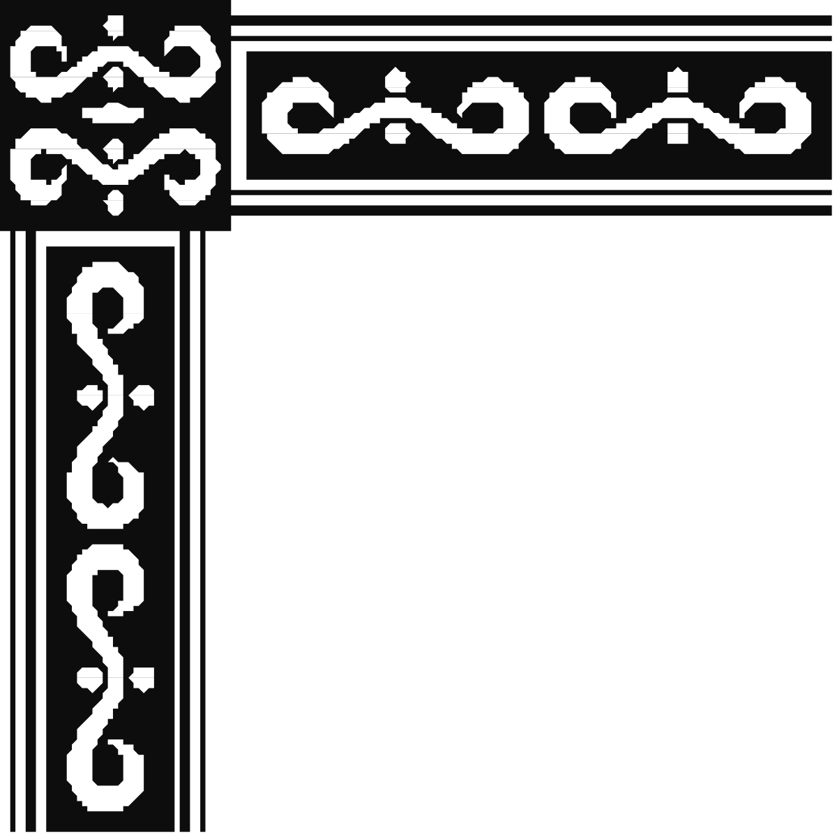 Cross Border Clipart: Elegant Corners with Central Cross Design