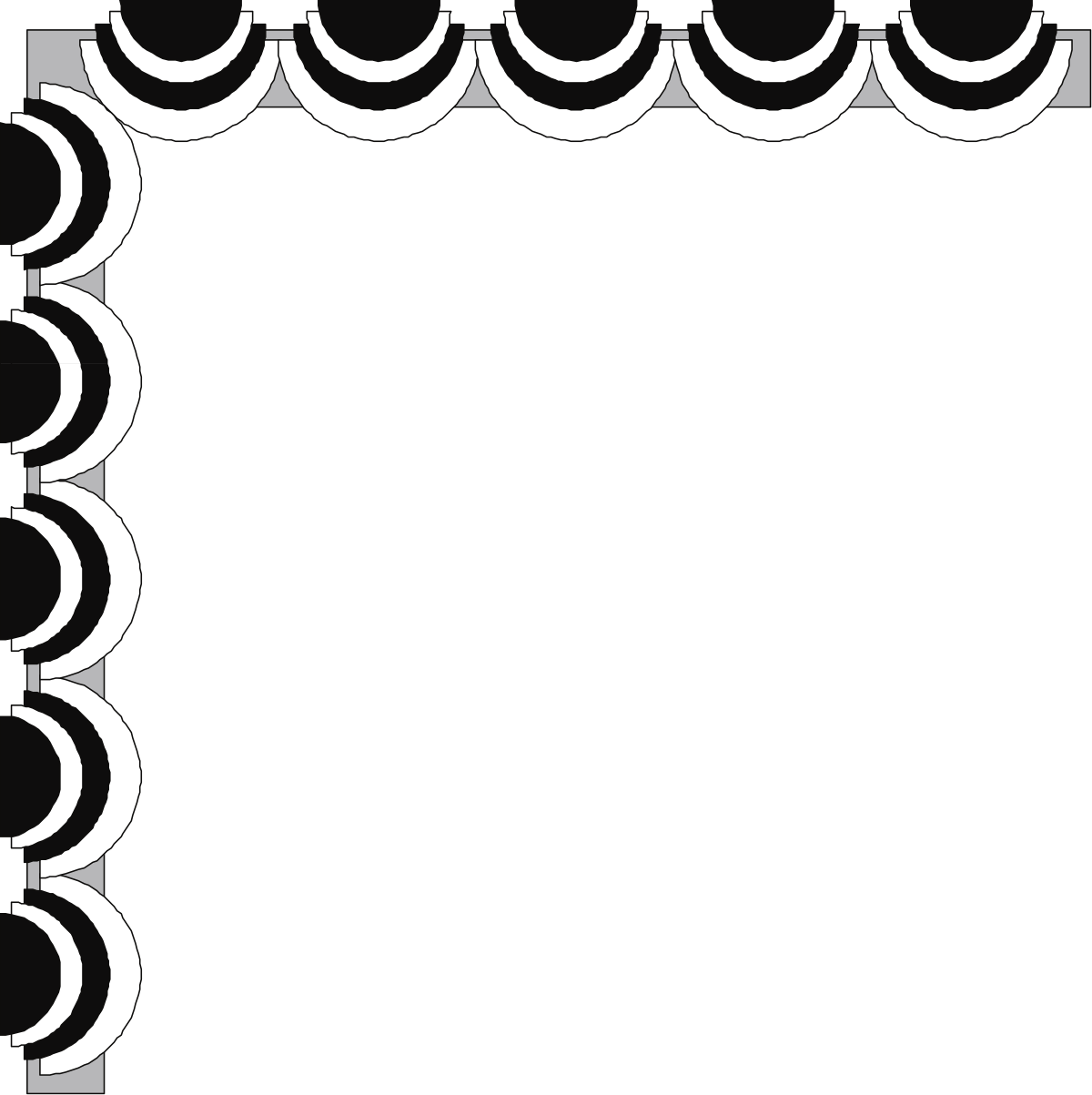 Black and White Decorative Pattern Frame and Corners Clipart