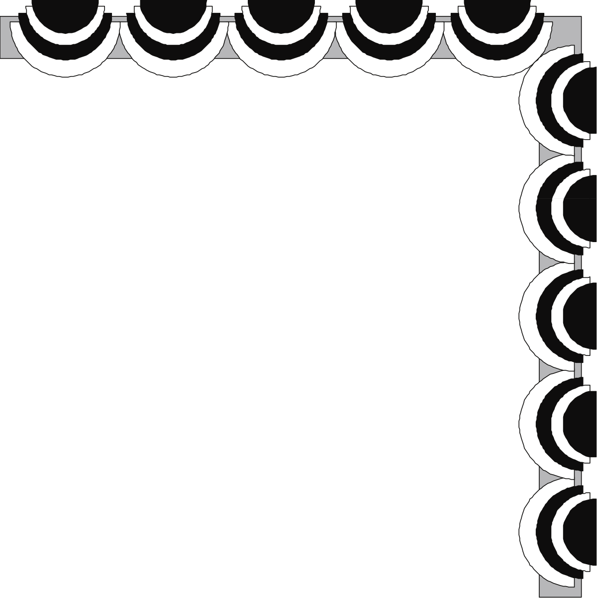 Decorative Black and White Frame Borders and Corners Clipart