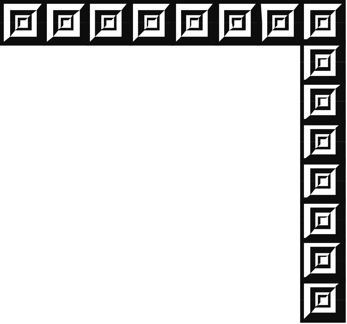 Black and White Square Pattern Frame Clipart - Stylish Borders & Corners