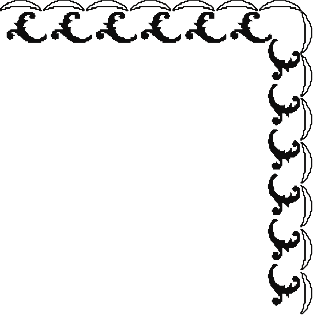 Floral Pattern Black and White Frame Clipart - Elegant Borders and Corners