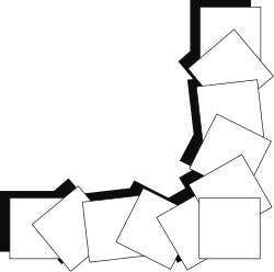 Borders and Corners Clipart: Elegant White Letter J on Black Background