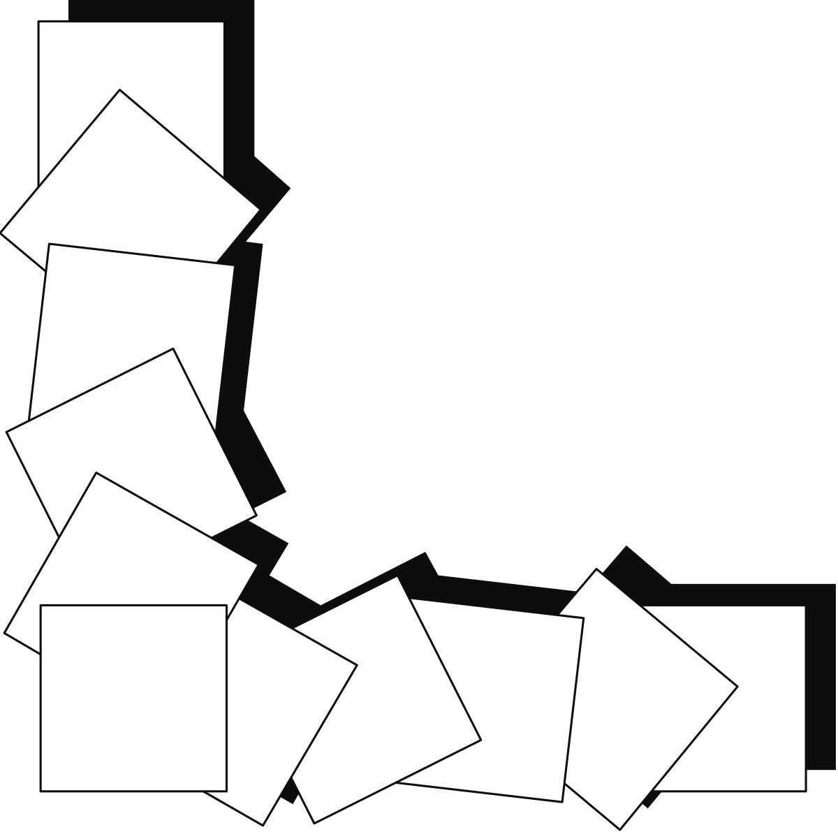 Creative Borders and Corners: White Letter 'C' on Black Background Clipart