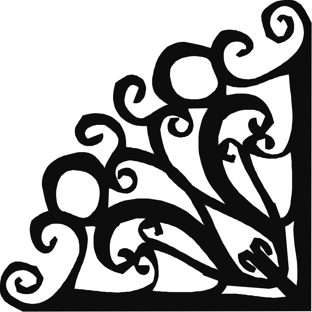 Stylized Black and White Logo Clipart: Elegant Borders and Corners