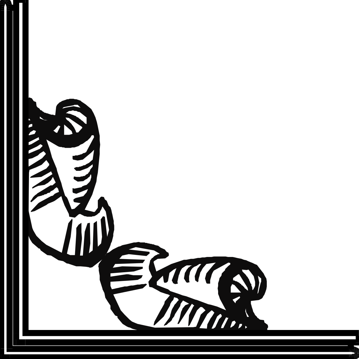 Black and White Hand Clipart: Elegant Borders and Corners Design