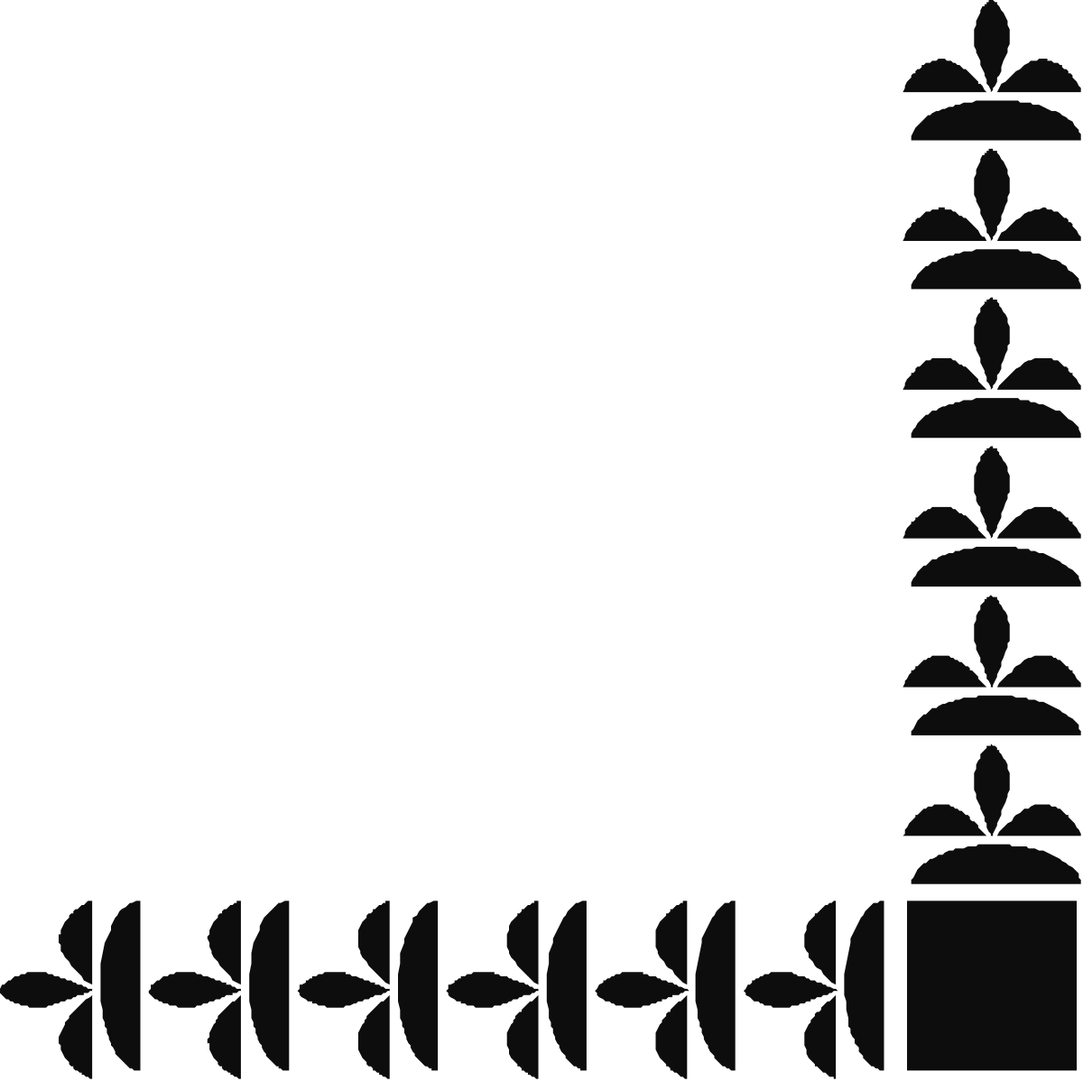 Black and White Square Borders and Corners Clipart for Creative Designs