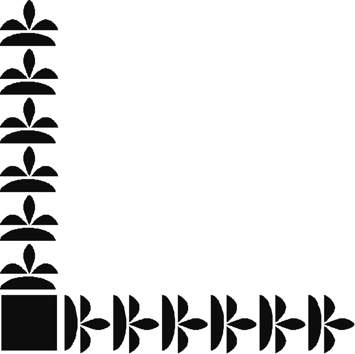 Black and White Building Borders and Corners Clipart