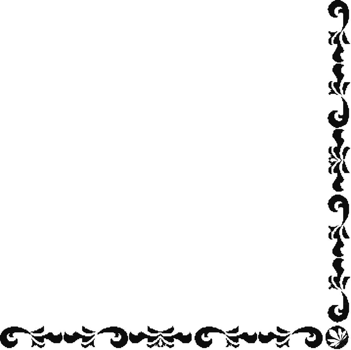 Floral Border Clipart - Black and White Decorative Corner Frame
