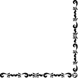 Floral Border Clipart - Black and White Decorative Corner Frame