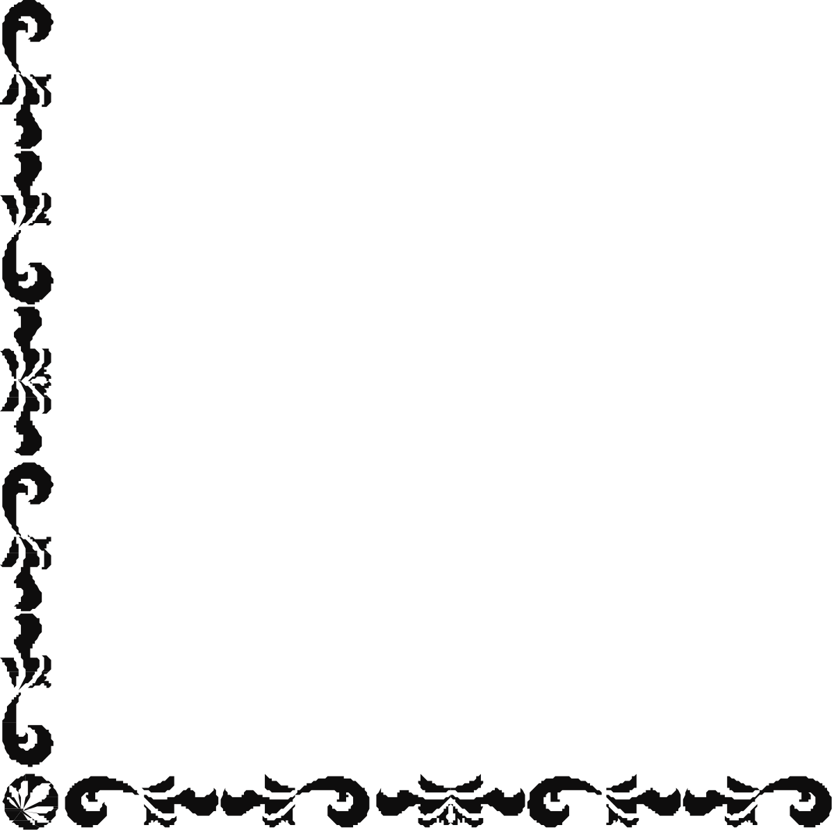 Floral Pattern Black and White Frame Clipart - Elegant Borders and Corners