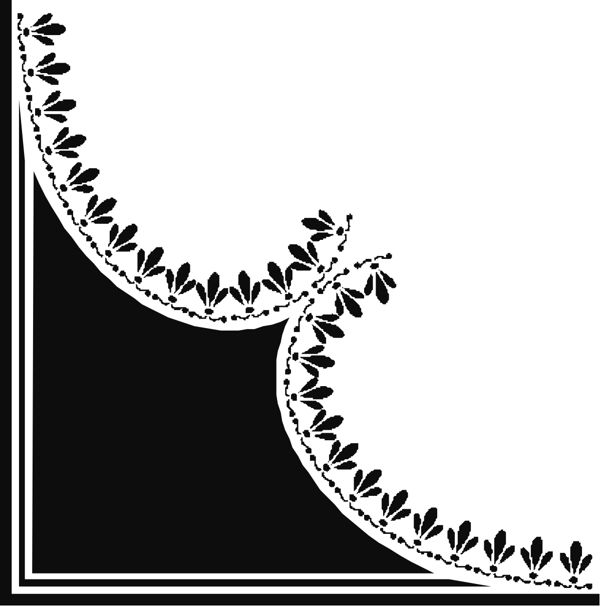 Elegant Floral Black and White Frame Clipart for Creative Projects