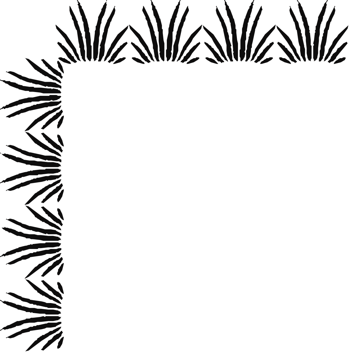 a black and white frame with bamboo leaves clip art png transparent Black and White Bamboo Leaves Frame - Elegant Borders and Corners Clipart