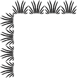 Black and White Bamboo Leaves Frame - Elegant Borders and Corners Clipart