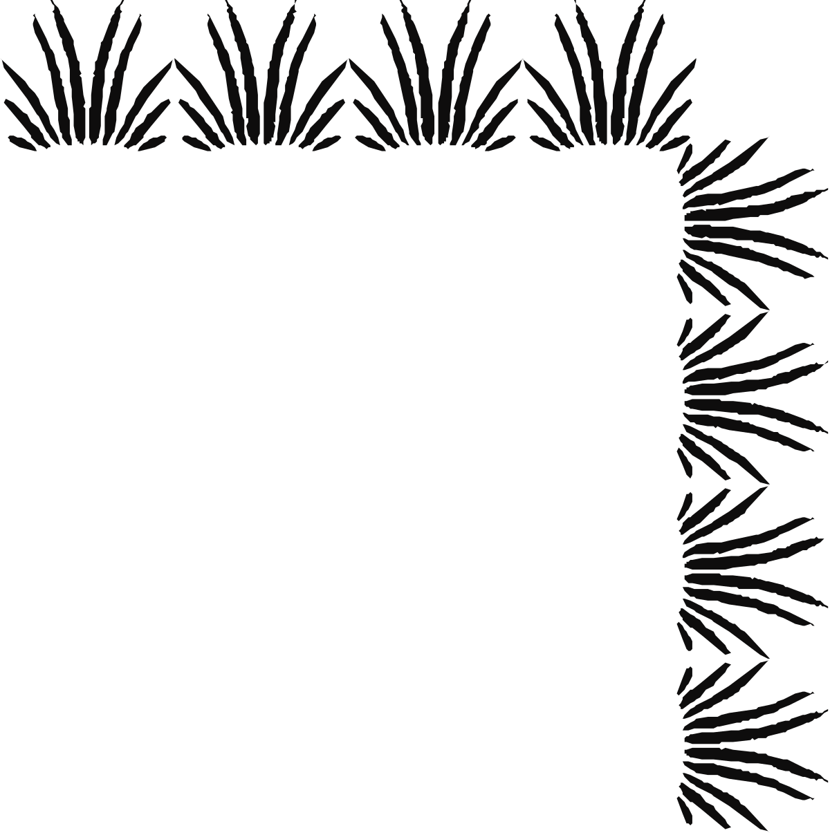 a black and white frame with bamboo leaves clip art png transparent Black and White Bamboo Leaves Frame Clipart - Elegant Borders and Corners