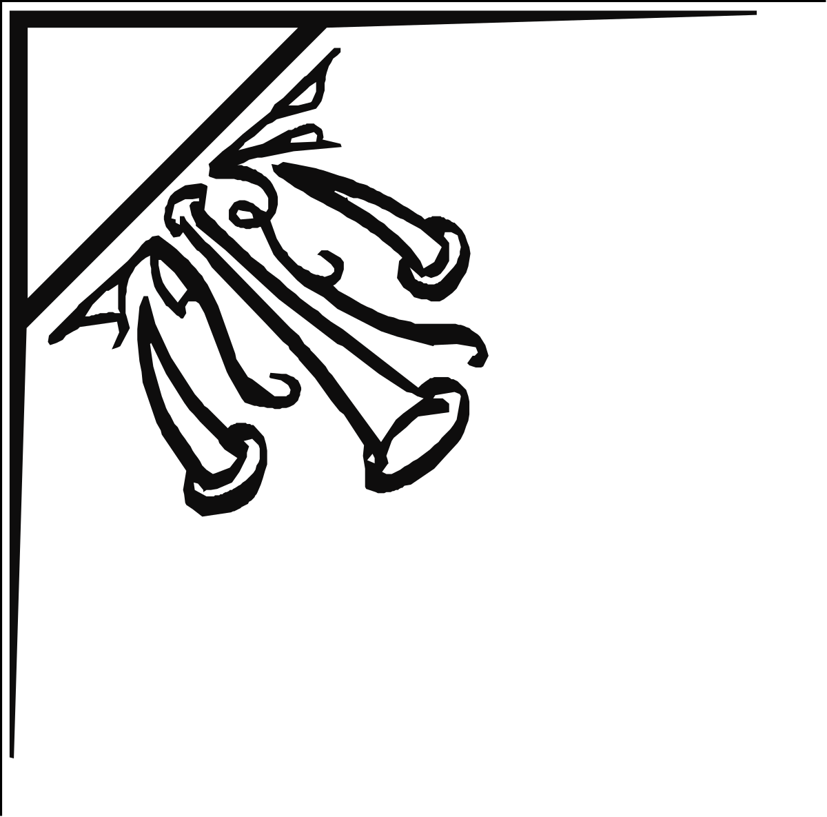 Stylized Black and White Logo Borders and Corners Clipart