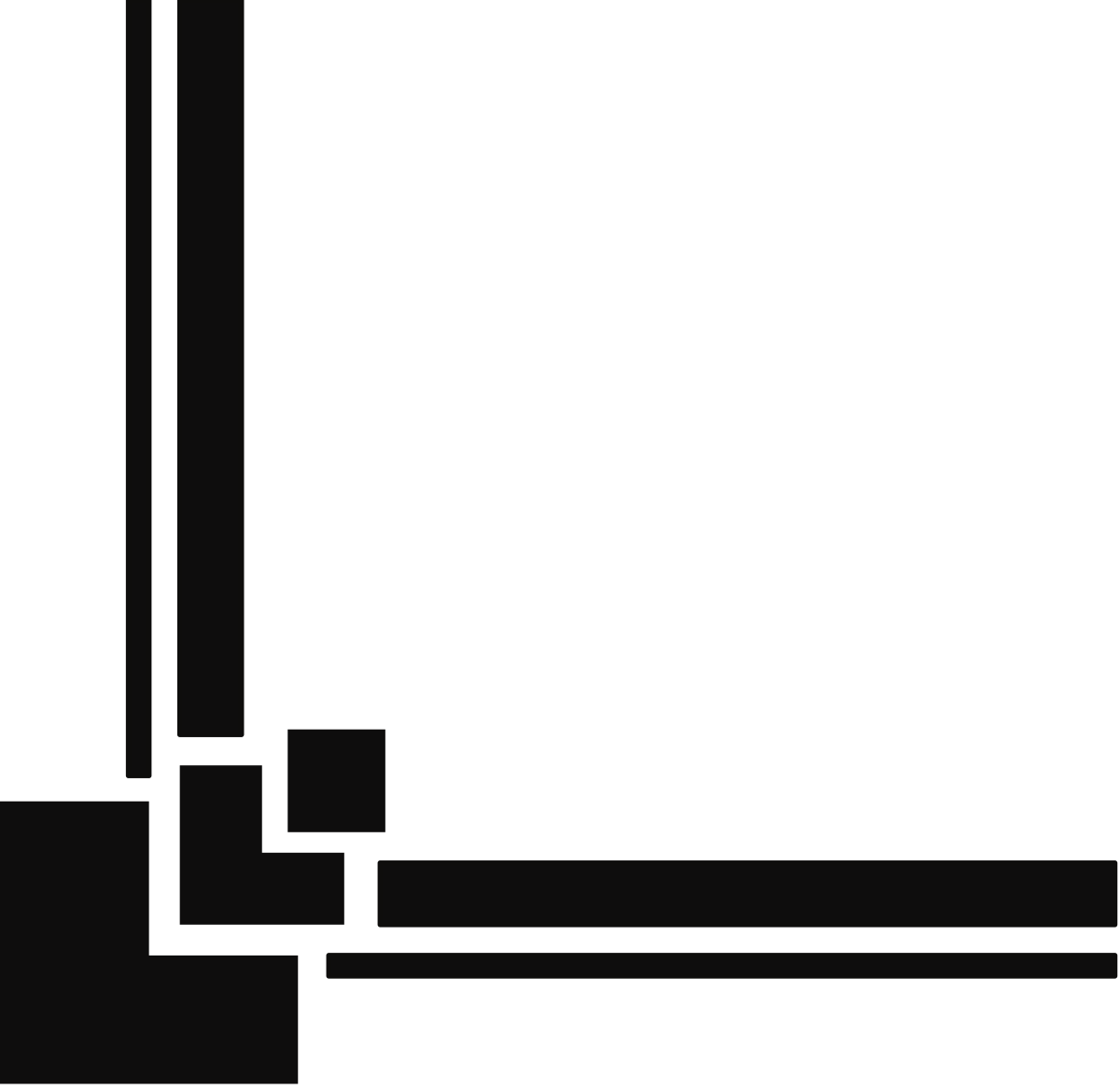 Black and White Square Corners Borders Clipart for Creative Designs