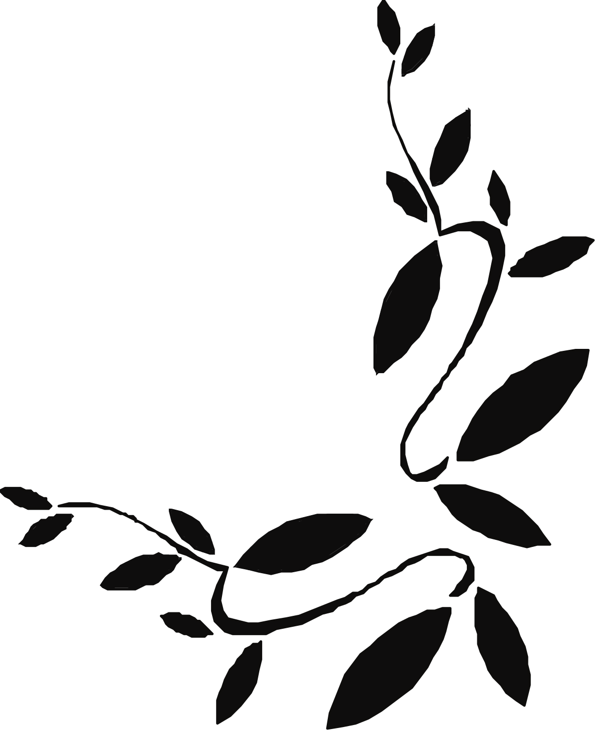 Tree Branch Silhouette: Black and White Clipart Borders and Corners