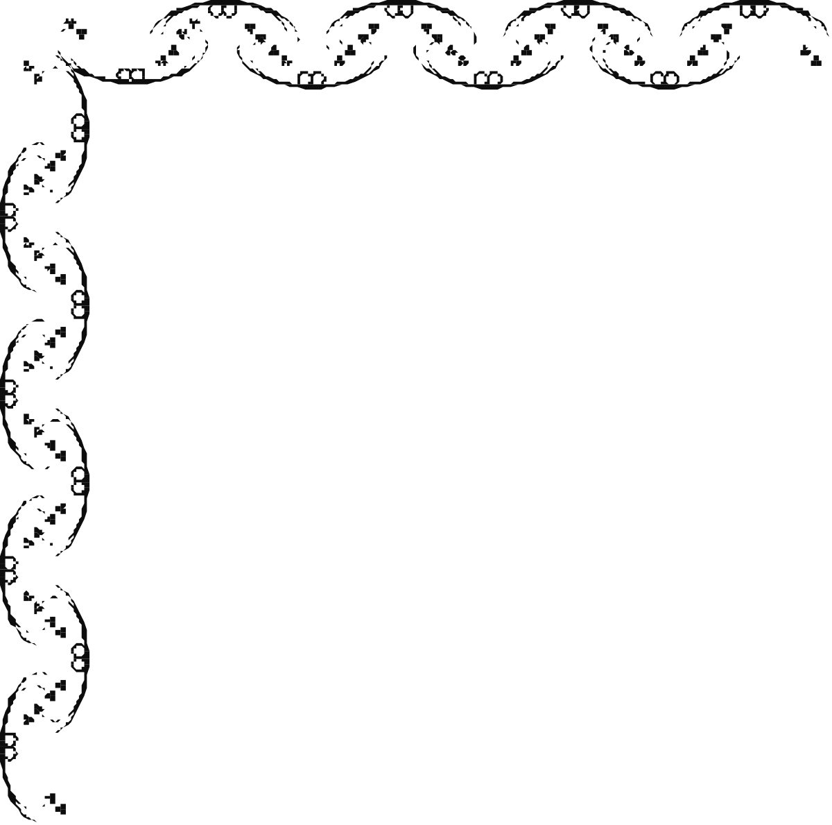 Floral Design Black and White Frame Clipart - Elegant Borders and Corners