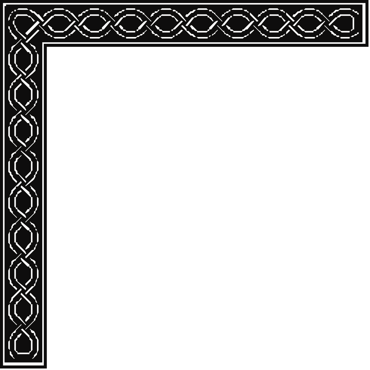 a black and white celtic border clip art png transparent Celtic Borders and Corners - Black and White Clipart