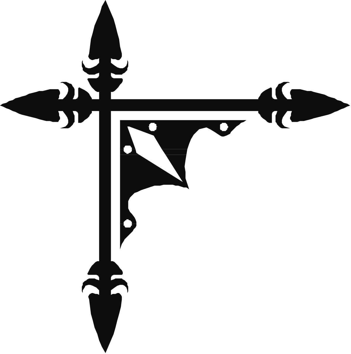 Cross with Crown Clipart - Elegant Borders & Corners Design