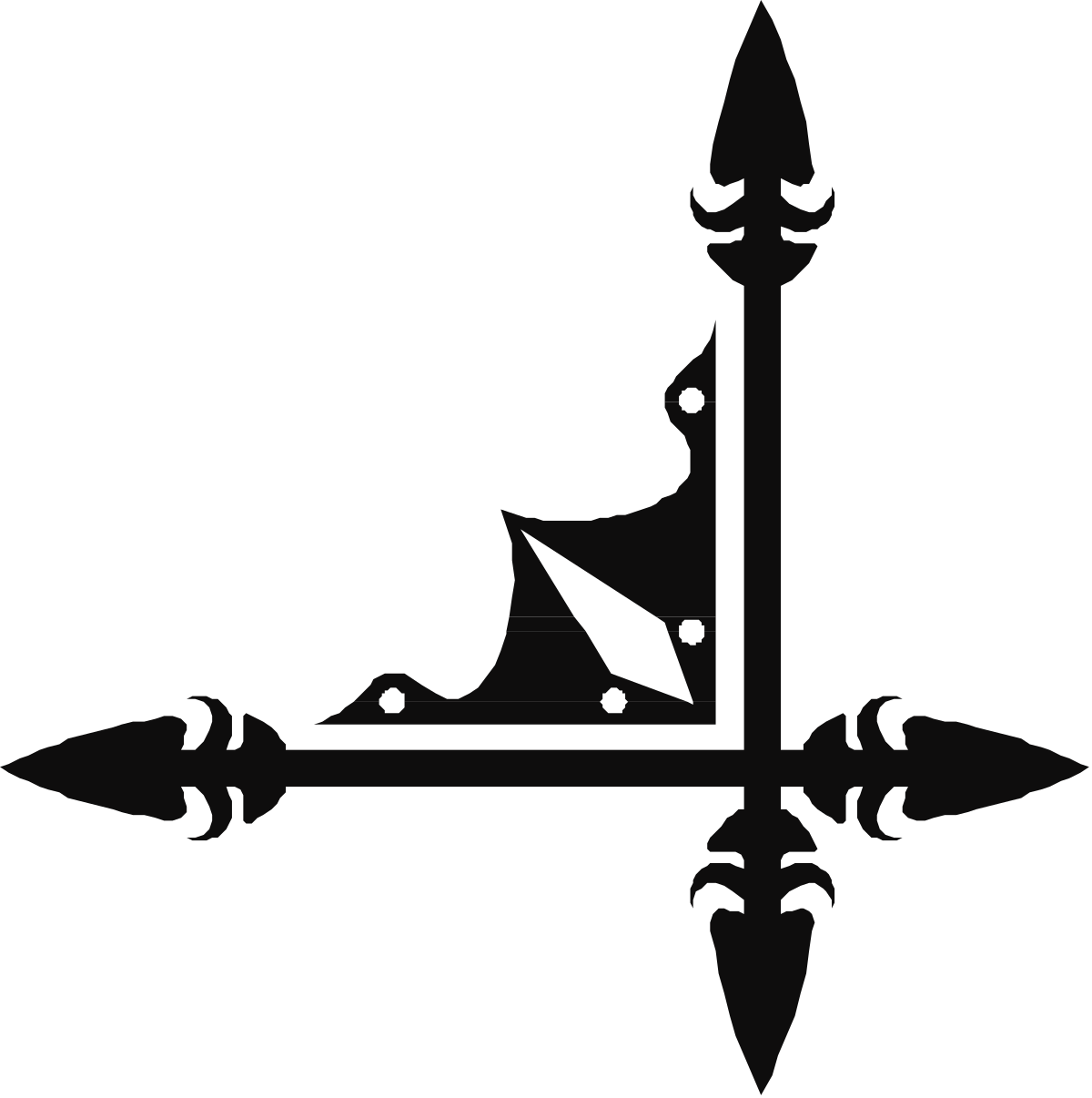 a black and white silhouette of a sword clip art png transparent Sword Clipart Silhouette - Elegant Black and White Borders and Corners