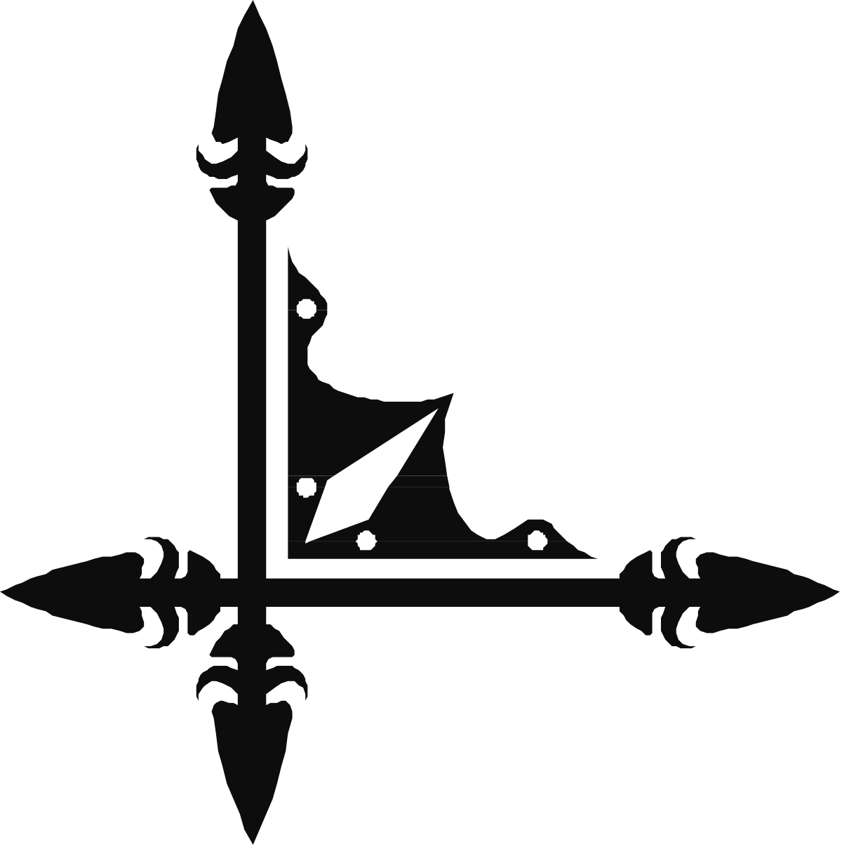 a black and white image of a sword clip art png transparent Sword Clipart - Elegant Black and White Borders & Corners Design