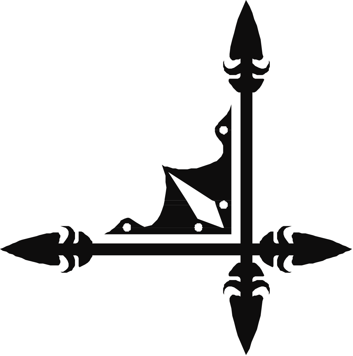 a black and white silhouette of a sword clip art png transparent Black and White Silhouette of a Sword - Elegant Borders and Corners Clipart