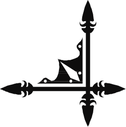 Black and White Silhouette of a Sword - Elegant Borders and Corners Clipart