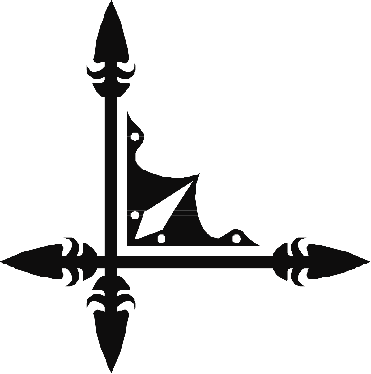 a black and white silhouette of a sword clip art png transparent Sword Silhouette Clipart - Black and White Borders and Corners Design