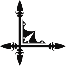 Sword Silhouette Clipart - Black and White Borders and Corners Design