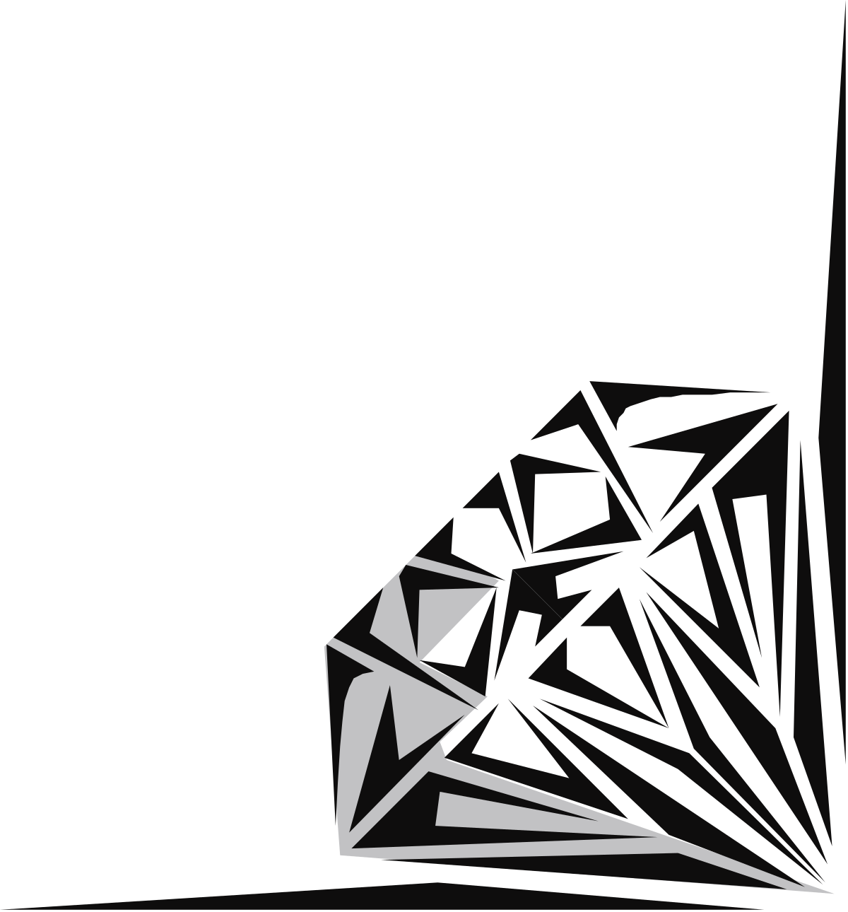 a black and white image of a diamond clip art png transparent Black and White Diamond Borders and Corners Clipart Design