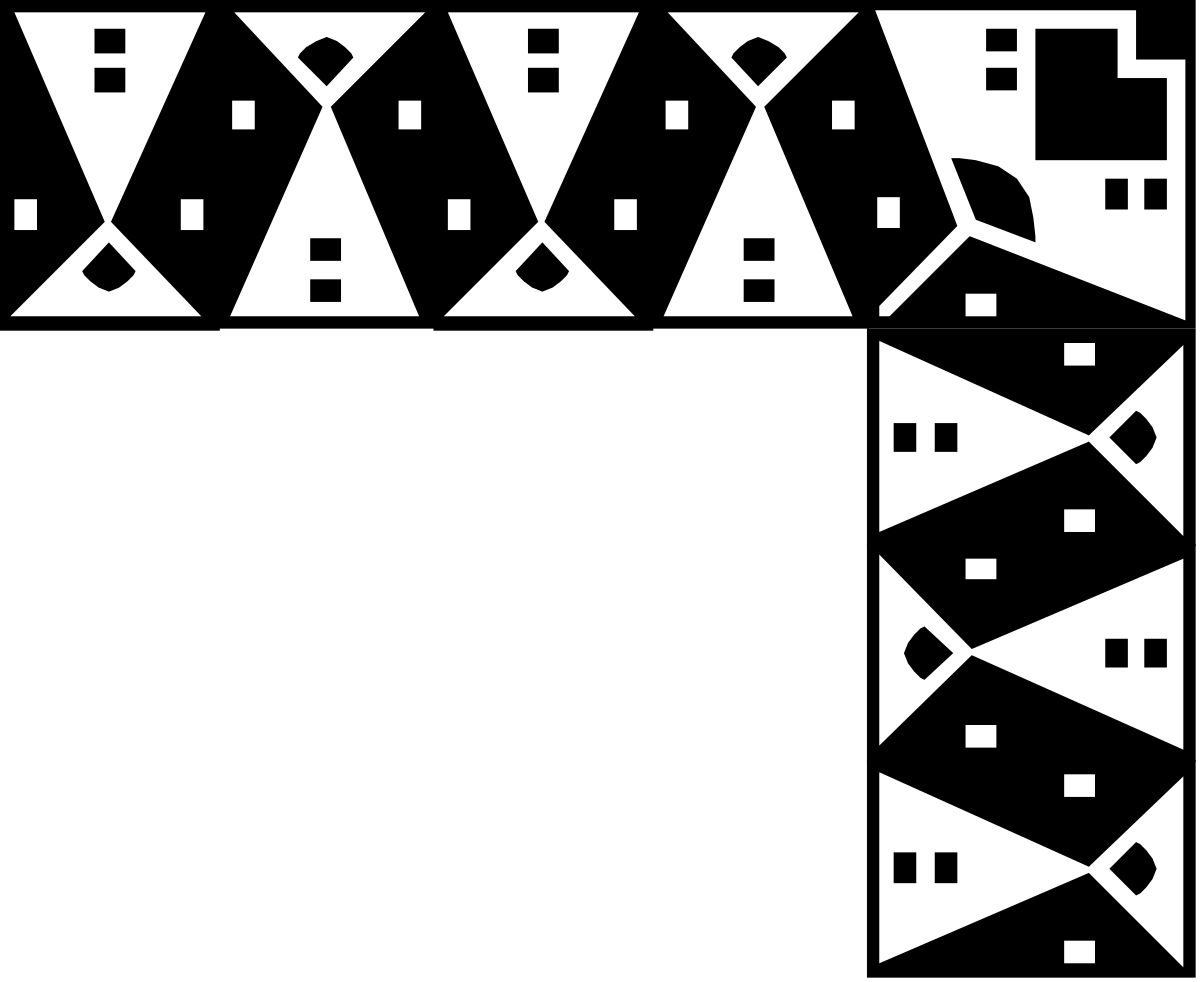 Borders and Corners Clipart - Black and White Square Frame Design