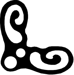 White Letter C on Black Background - Elegant Borders and Corners Clipart