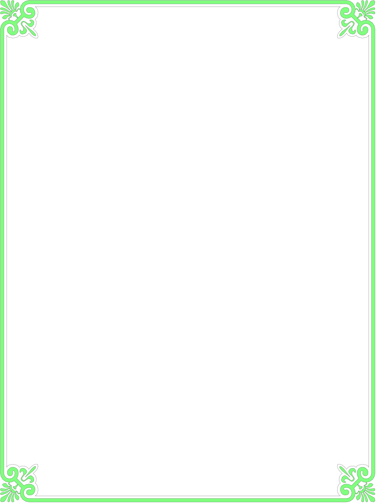 Green Floral Pattern Frame Clipart - Elegant Borders for Your Projects
