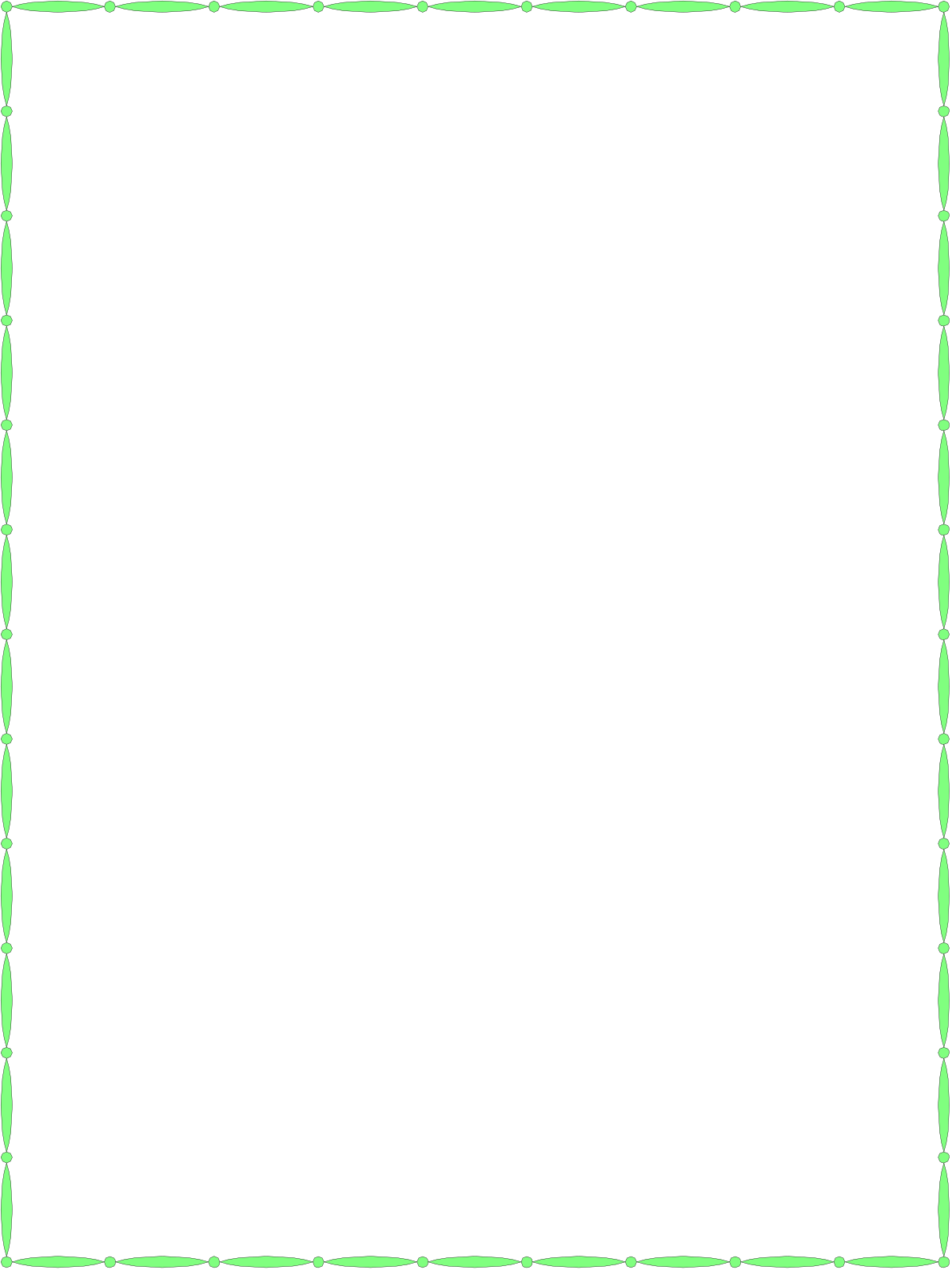 Green Bamboo Frame Clipart with Black Background