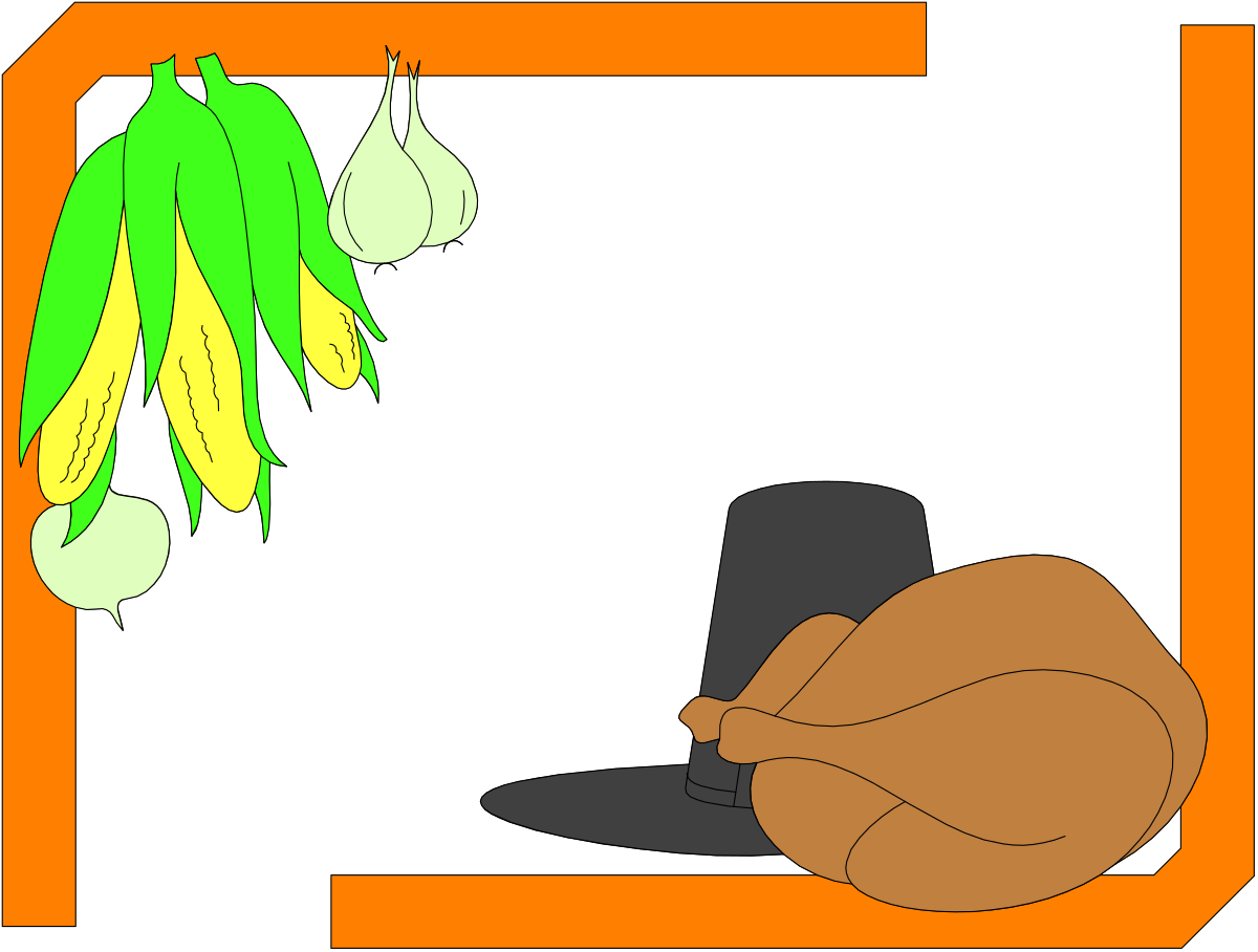 Turkey Table Scene Clipart - Festive Thanksgiving Decor