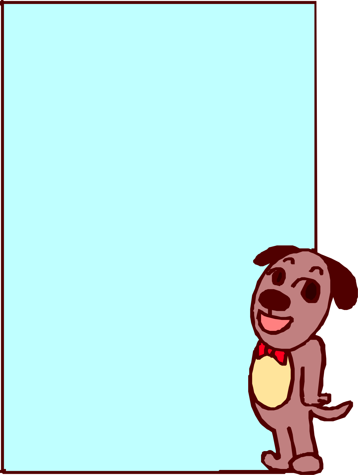 Dog with Blank Paper Clipart - Perfect for Creative Borders and Backdrops