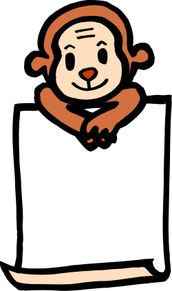 Cartoon Monkey Holding Blank Paper - Fun Clipart for Creative Projects
