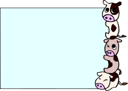 Cows with Blank Sign Clipart - Versatile Borders for Custom Designs
