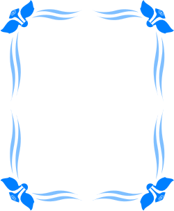 Blue Frame with Flower - Elegant Borders Clipart for Creative Designs