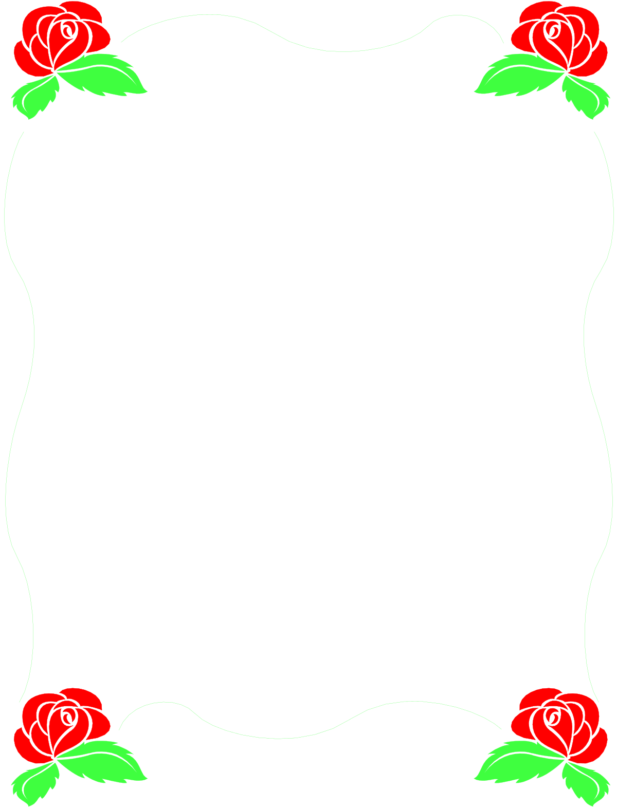 Rose Frame Clipart - Elegant Black Background Design