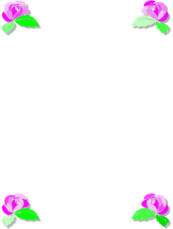 Pink Rose Frame with Green Leaves - Elegant Clipart Border