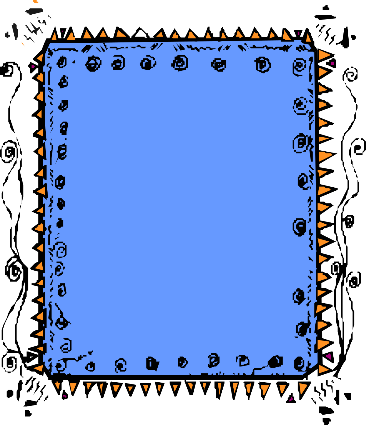 Blue Square with Triangle Pattern Clipart - Modern Borders for Design