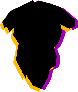Map of the United States with Purple and Yellow Outline Clipart