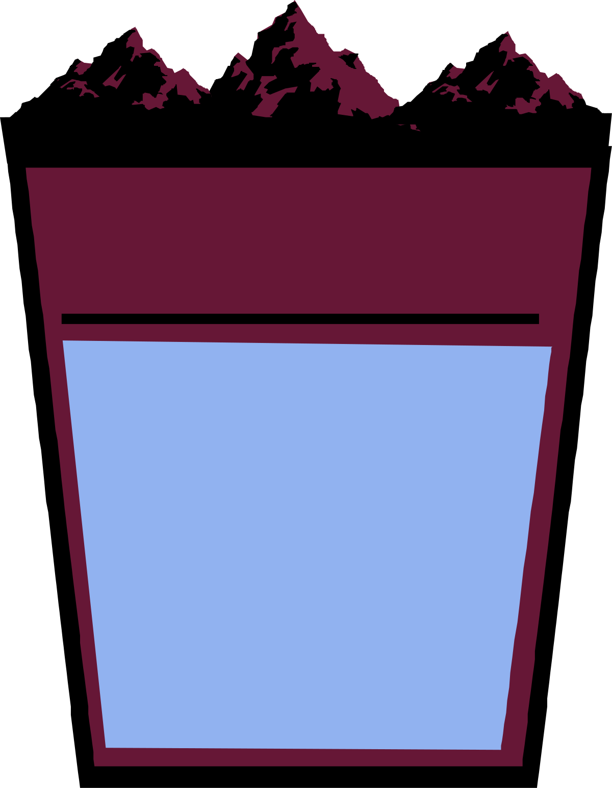 Bucket Clipart with Blue Top and Purple Bottom for Creative Designs