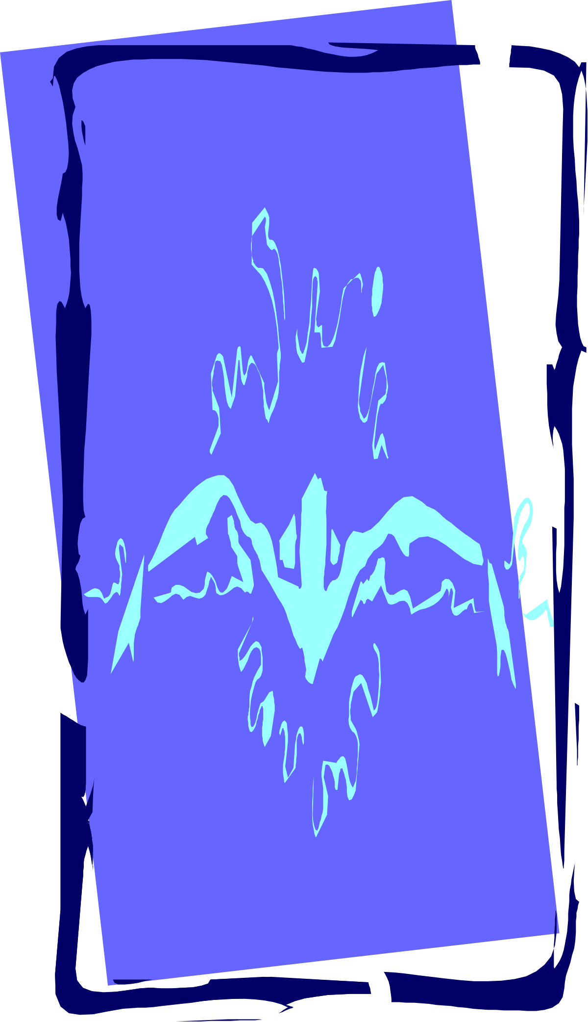 a blue square with a white outline of a bird clip art png transparent Bird Clipart with Blue Square Border - FSA06529