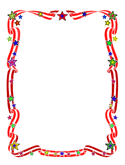 Red Frame with Stars and Ribbons Clipart for Creative Designs