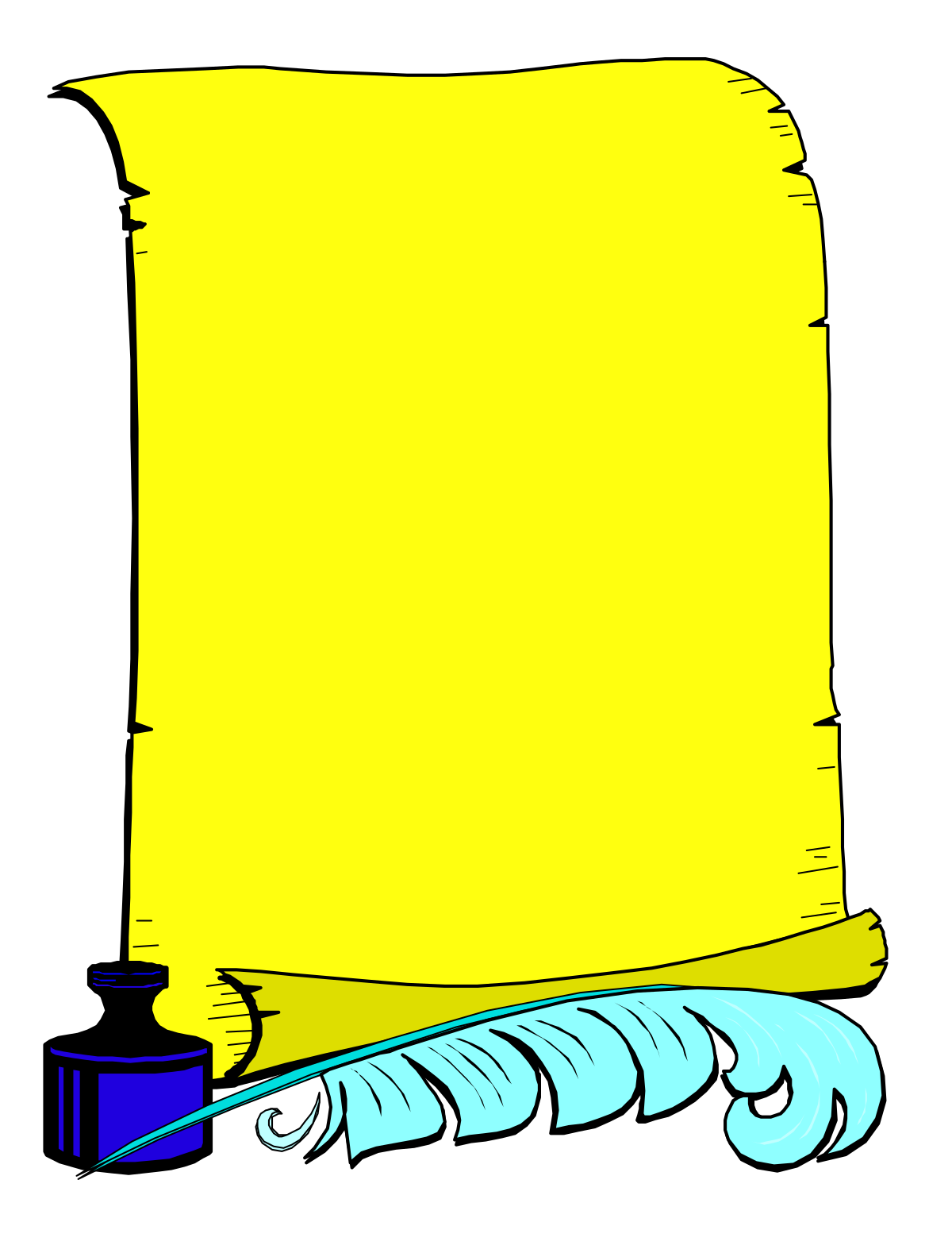Yellow Scroll with Blue Scroll Clipart | Elegant Borders Design