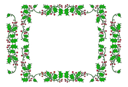 Holly and Berry Border Clipart | Festive Seasonal Decoration