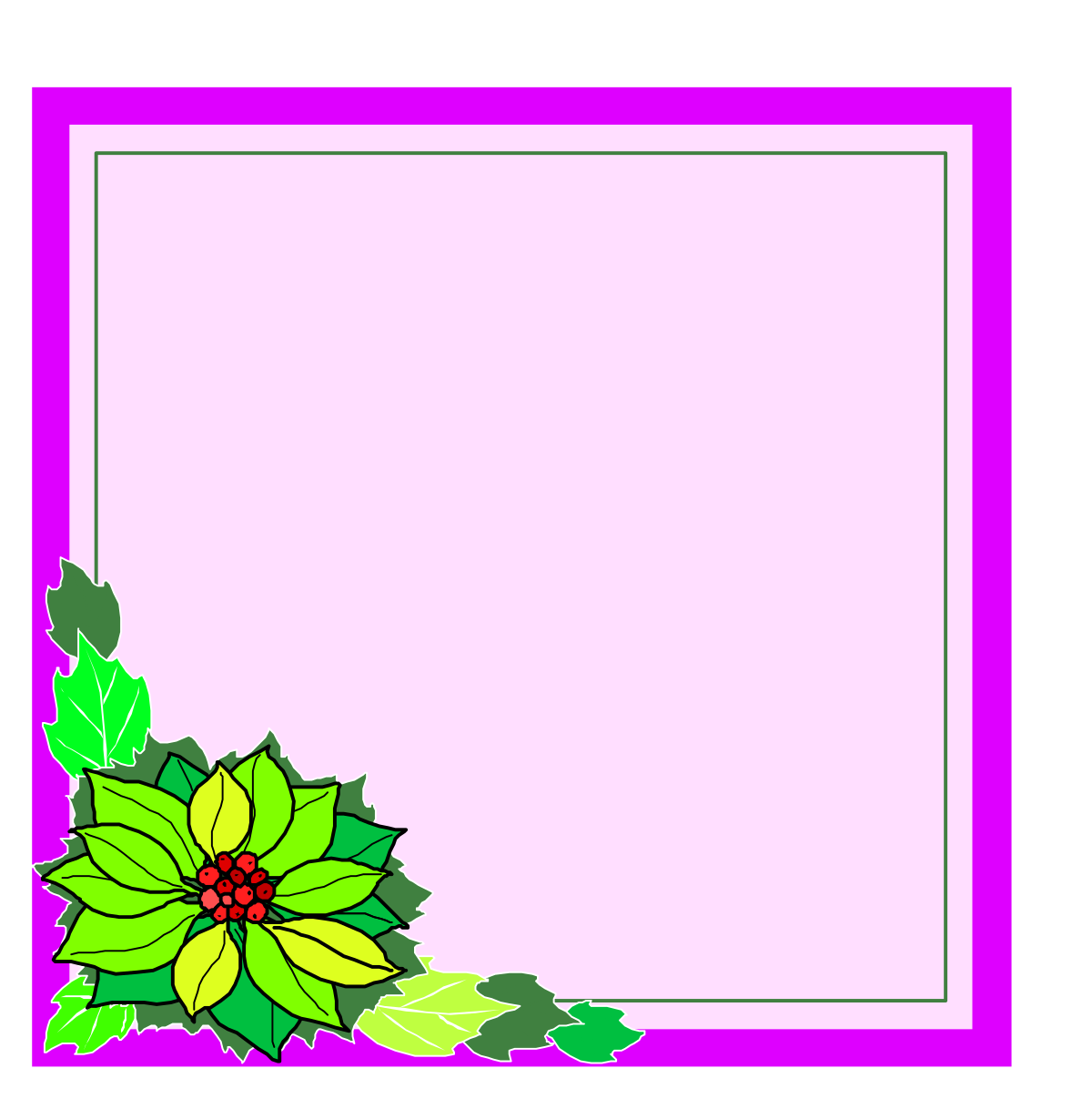 Christmas Holly Clipart with Green Leaves and Red Berries